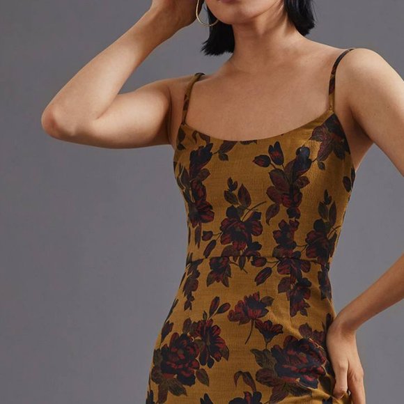 HTF Anthropologie Floral Slip Maxi Dress - Picture 3 of 10